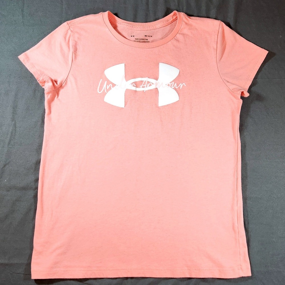 Women's Under Armour Pink Peach Tech Twist t-shirt Size Medium